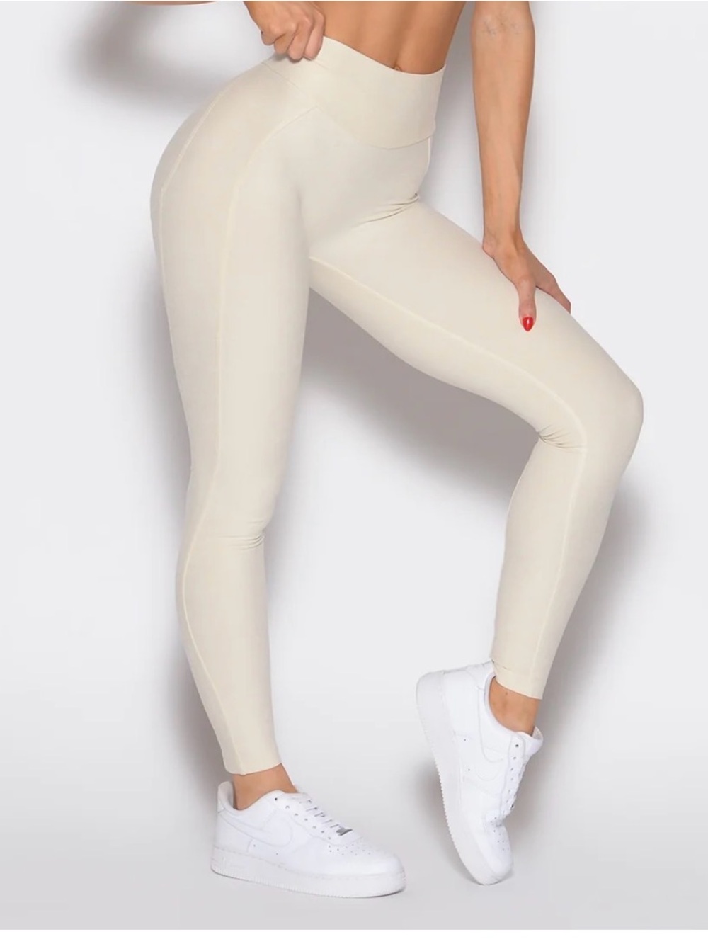 Bombshell Sportswear High-Waist Cream Leggings